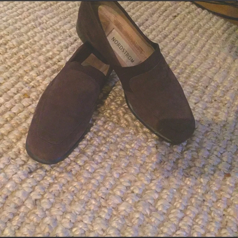 Nordstrom Suede Slip-on Shoes  Brown- 8 EUC